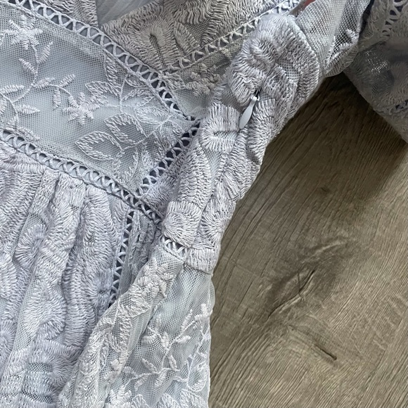 Free People Mountain Laurel Lace Crochet Dress Morning Mist - Picture 10 of 12